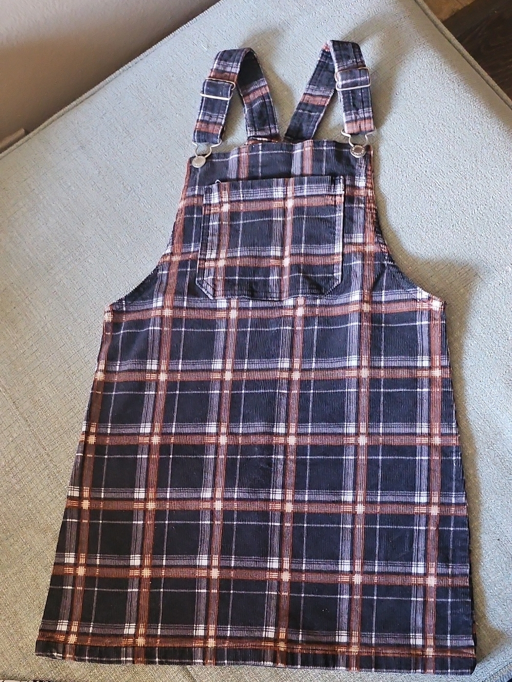 Girls Plaid Corduroy Jumper